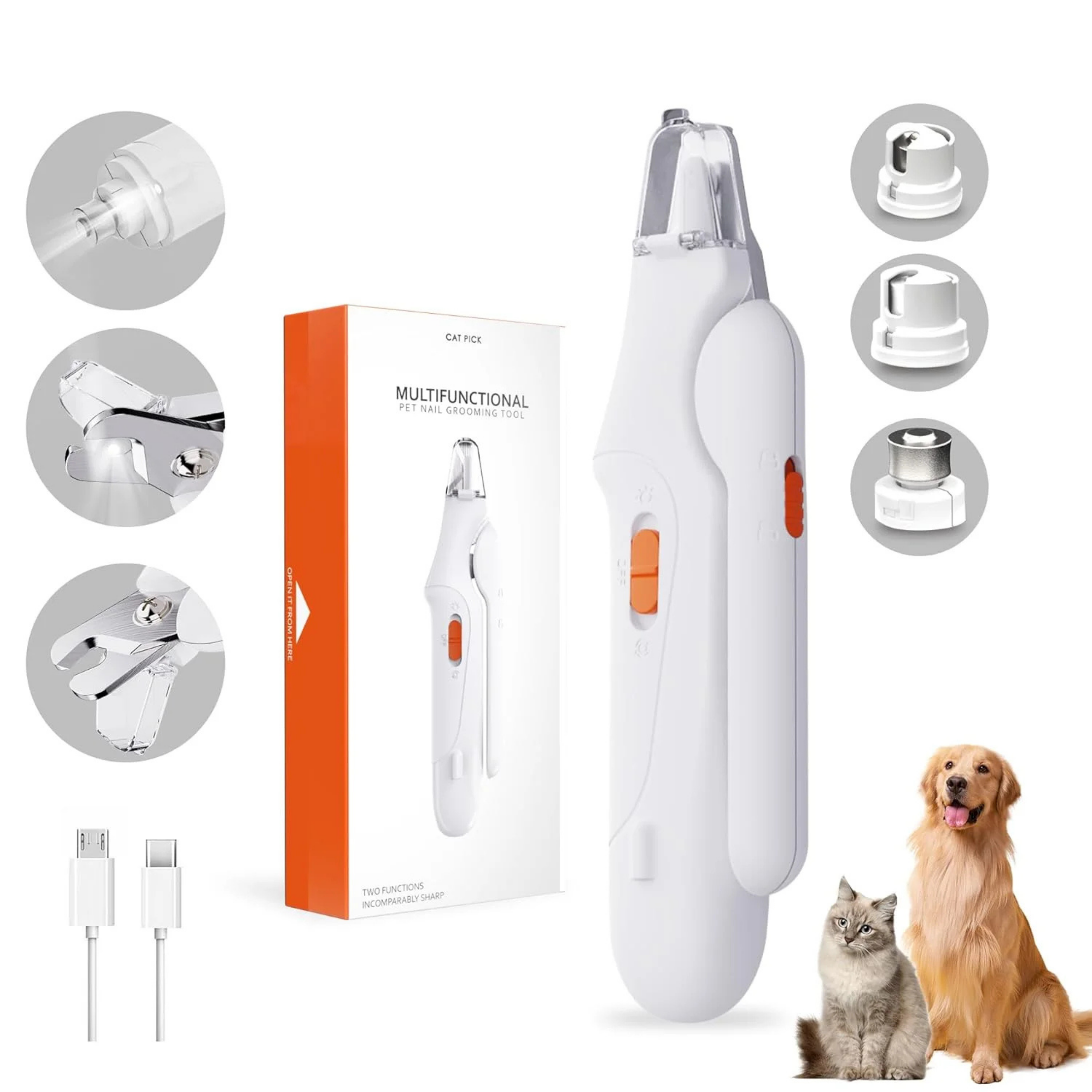 Lima Eléctrica para Uñas de Mascotas