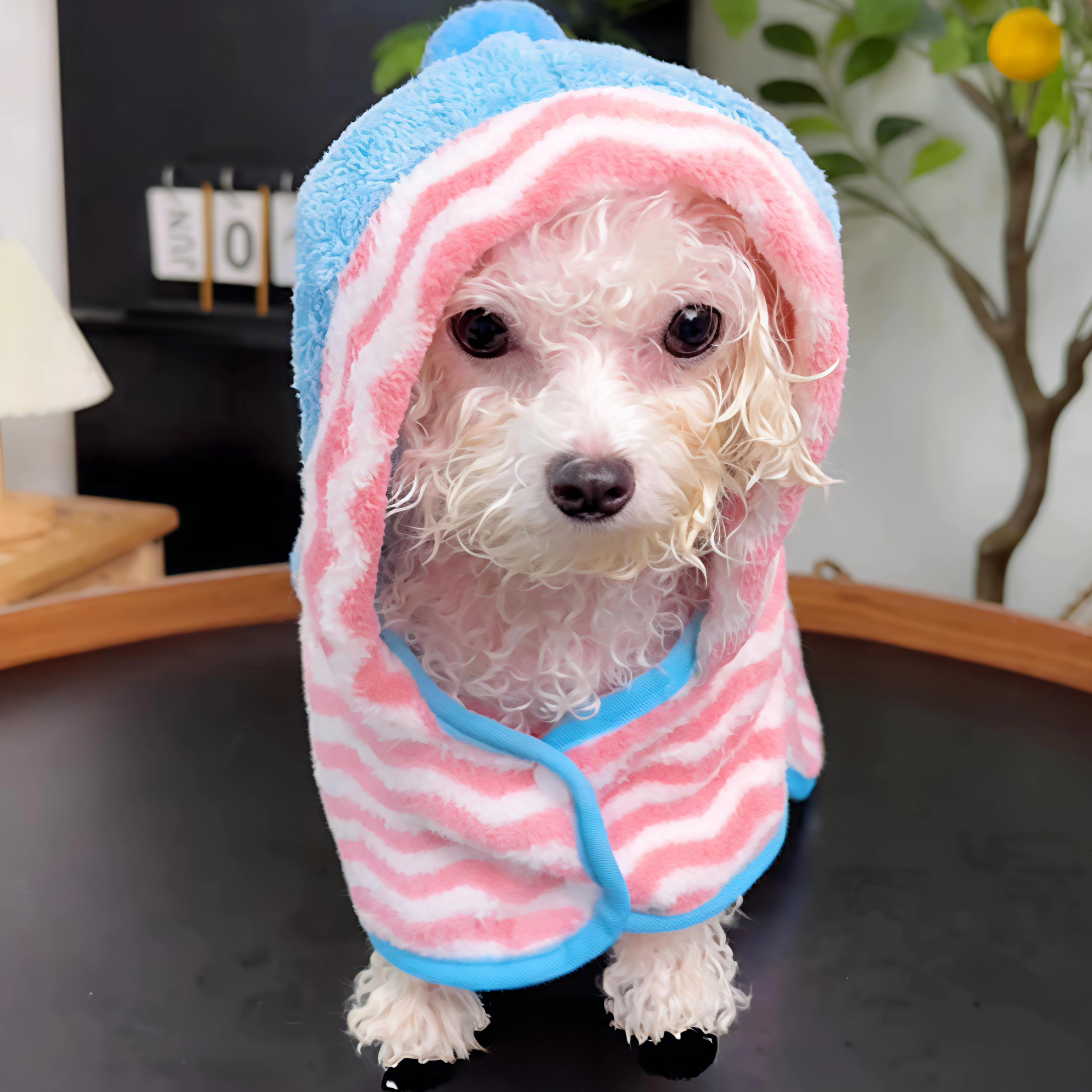 Albornoz de Microfibra con Capucha para Mascotas