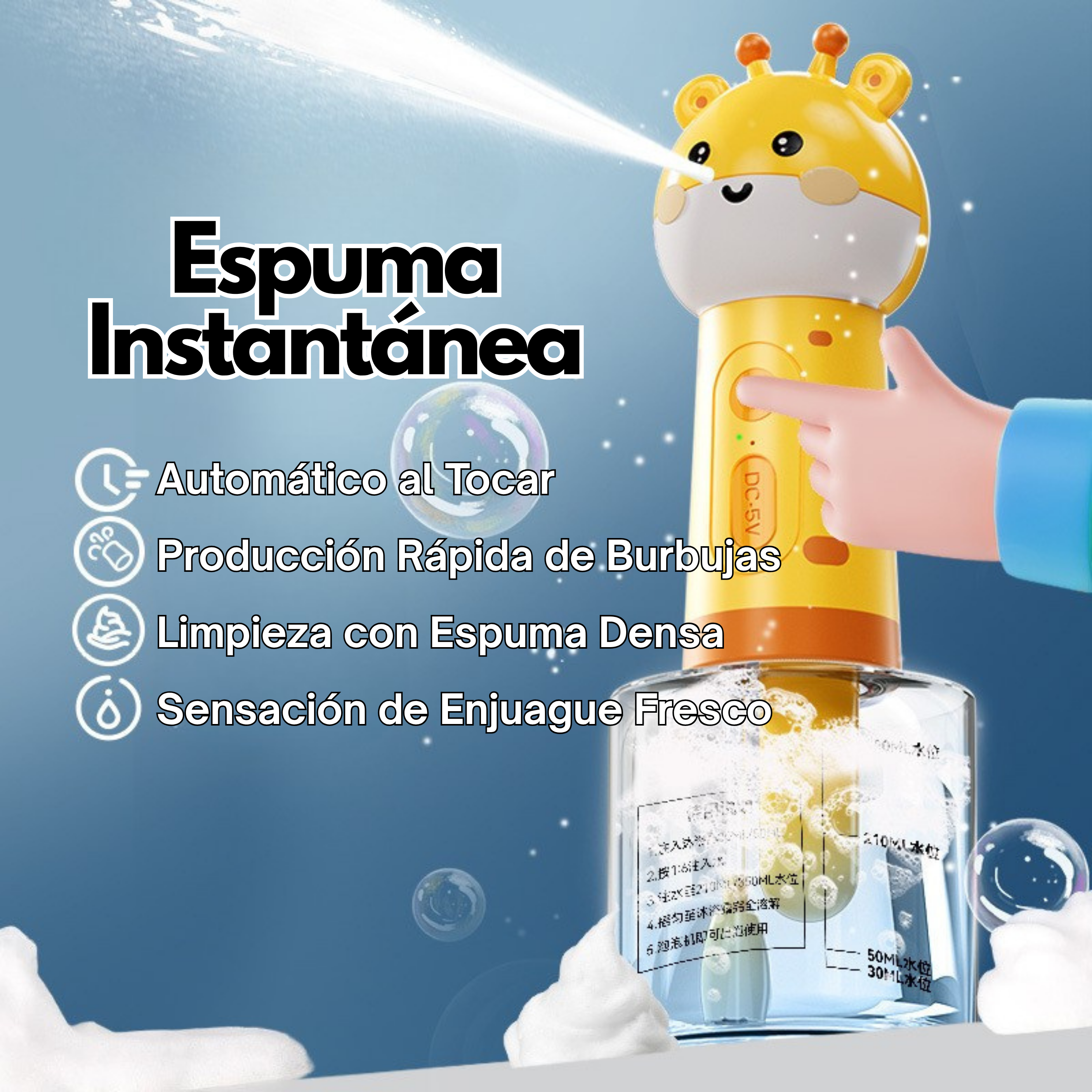 Dispensador de Espuma para Baño de Mascotas